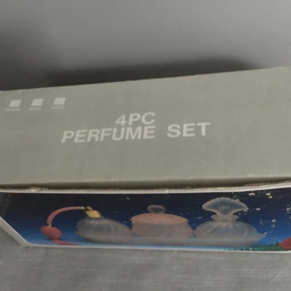 Shabby chic pink frosted swirl glass perfume vanity tray NEW vintage 1970’s - Picture 5 of 5